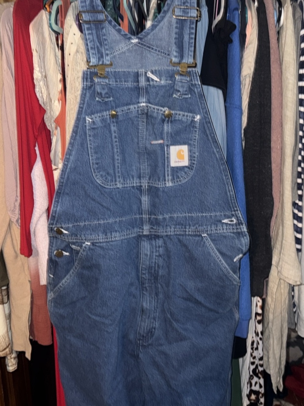 Carhartt Medium Blue Denim Bib Overalls
